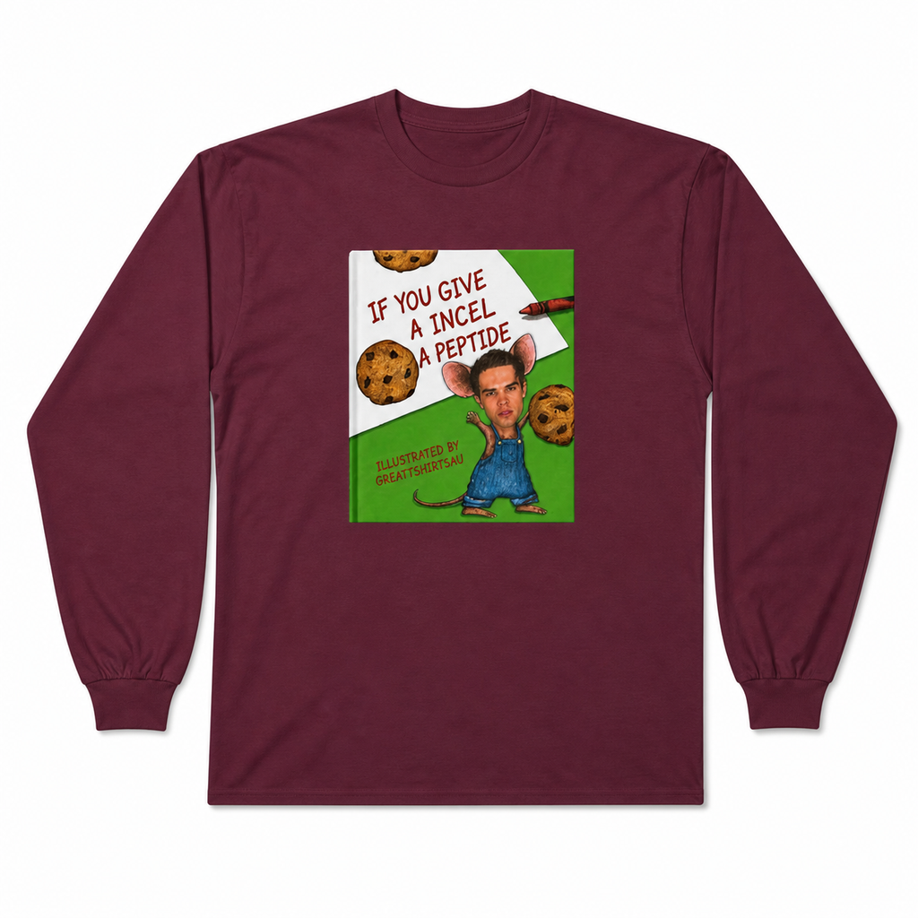 If You Give An Incel A Peptide - Storybook Long Sleeve Cotton T-Shirt